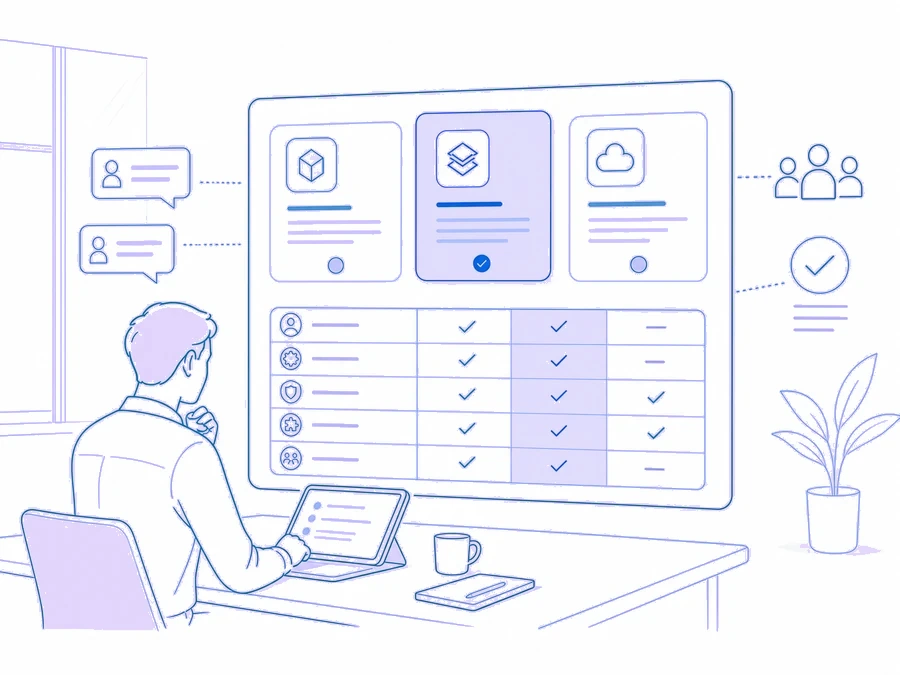 A team comparing B2B SaaS options with AI